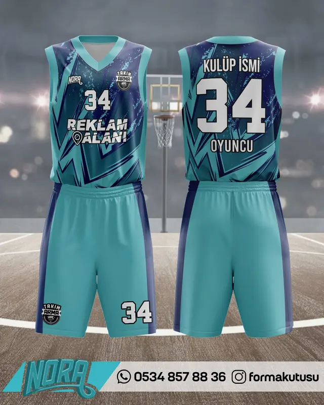 FK-B-002 takıma özel basketbol forma ve şort modeli
