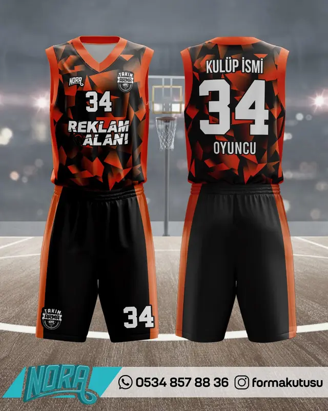 FK-B-003 takıma özel basketbol forma ve şort modeli
