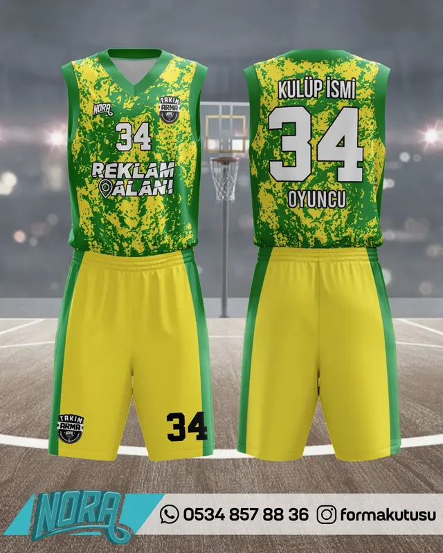 FK-B-004 takıma özel basketbol forma ve şort modeli