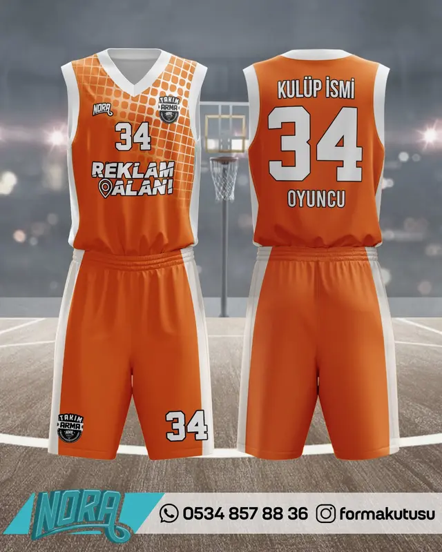 FK-B-005 takıma özel basketbol forma ve şort modeli
