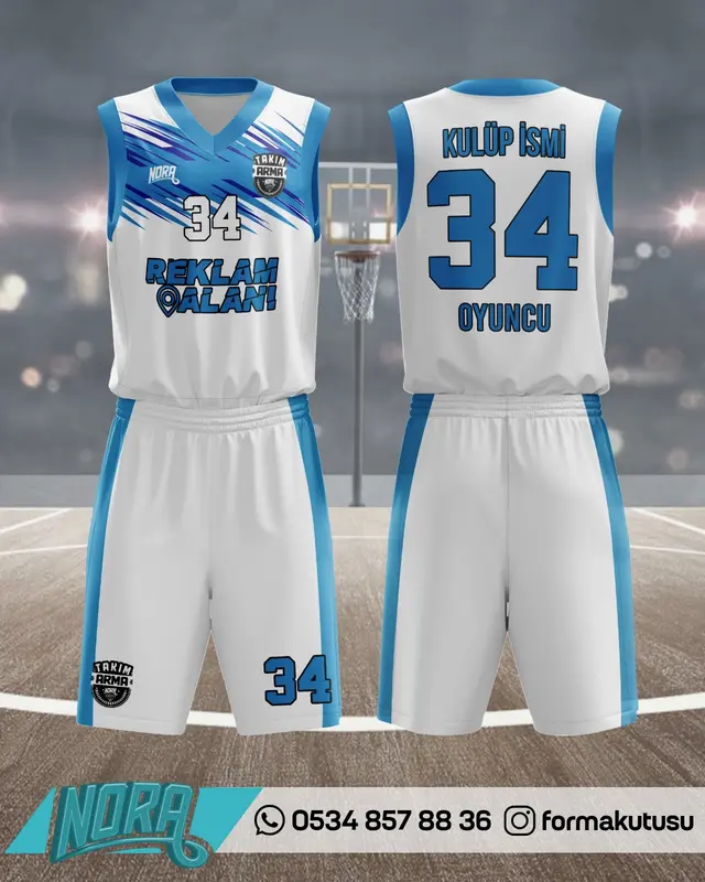 FK-B-006 takıma özel basketbol forma ve şort modeli