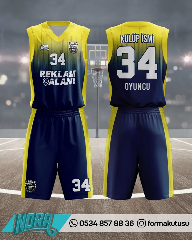 FK-B-008 takıma özel basketbol forma ve şort modeli